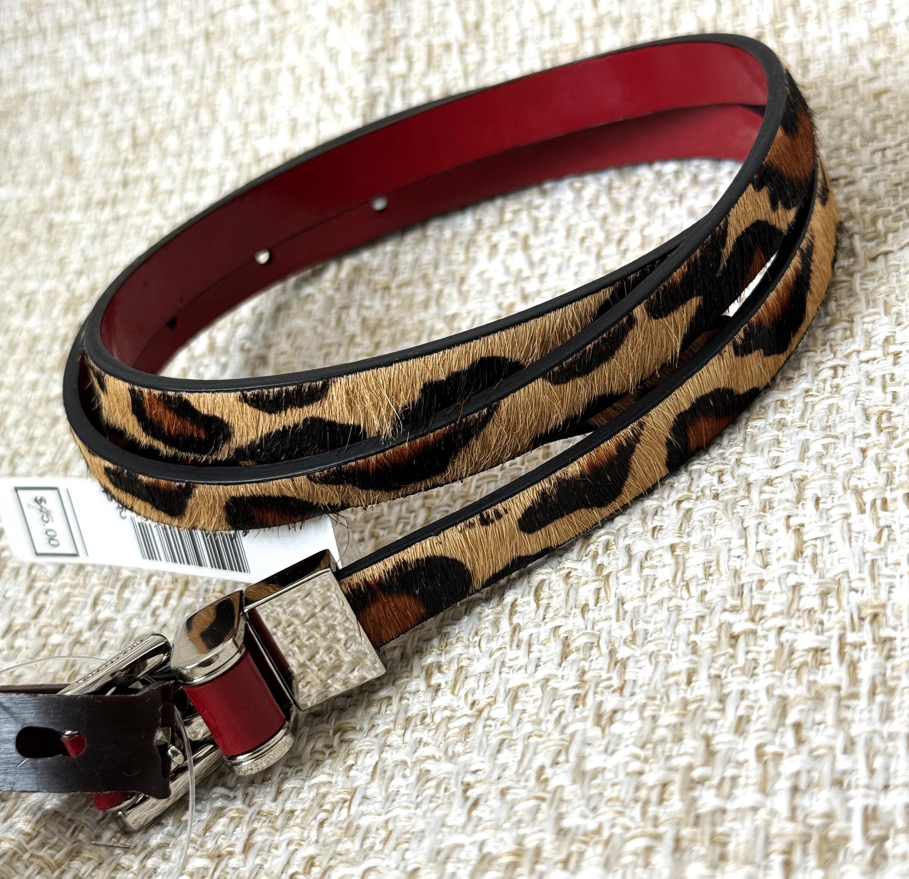 1117 Women Red Western Belt Leopard Print Leather With Buckle Vintage Cheetah Western Belt - Etsy main image 2
