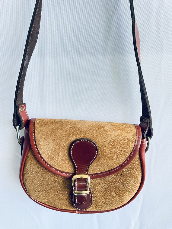 Brown Nubuck Leather crossbody bag Dust cover hard ba… Gem