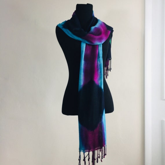 Women's cotton scarf Handmade colored scarf Women… - image 2