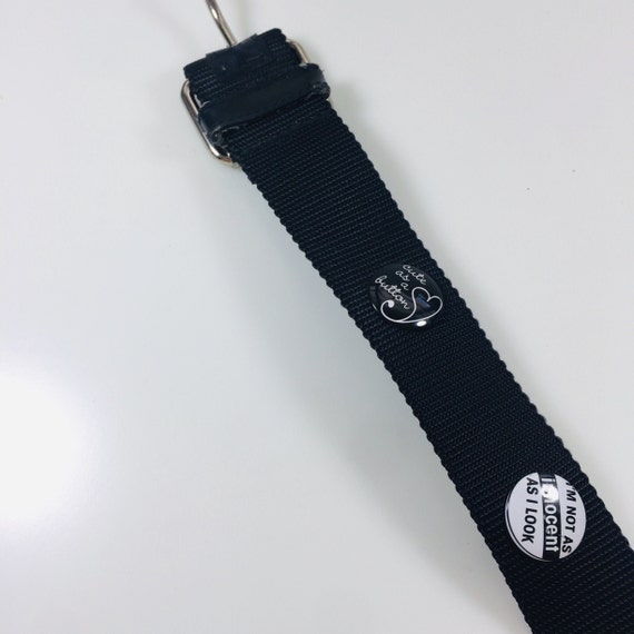 Woman's belt Girl's black ribbon belt with icons … - image 7