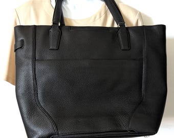 TUMI shoulder bag Black leather bag