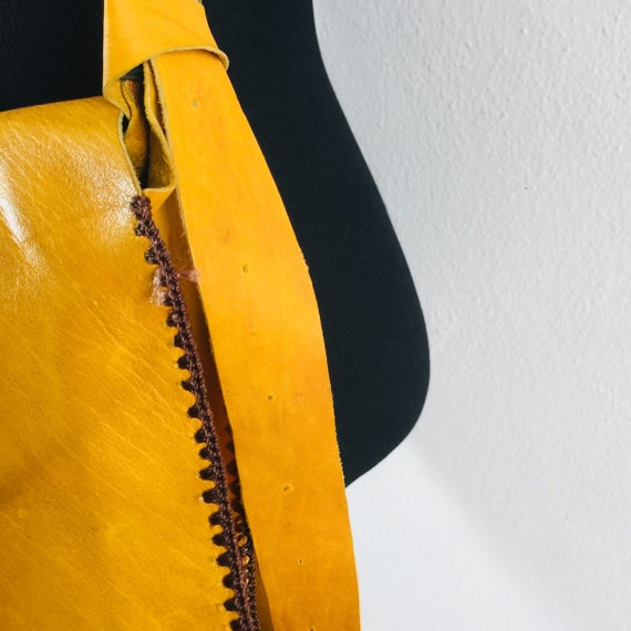 Orange shoulder bag Leather crossbody bag Hand ma… - image 8