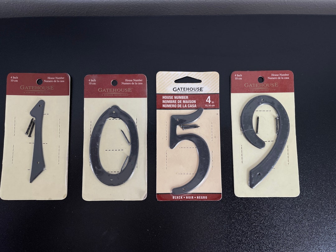 GATEHOUSE House Metal Black Number 5 Set of 4 Numbers 1905 for the