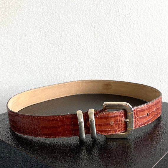 GALAPAGOS Men's Belt Brown belt made in Italy Lea… - image 2