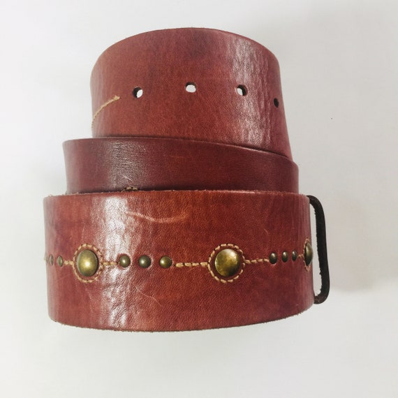 Fossil brown leather belt Men's belt Vintage weste
