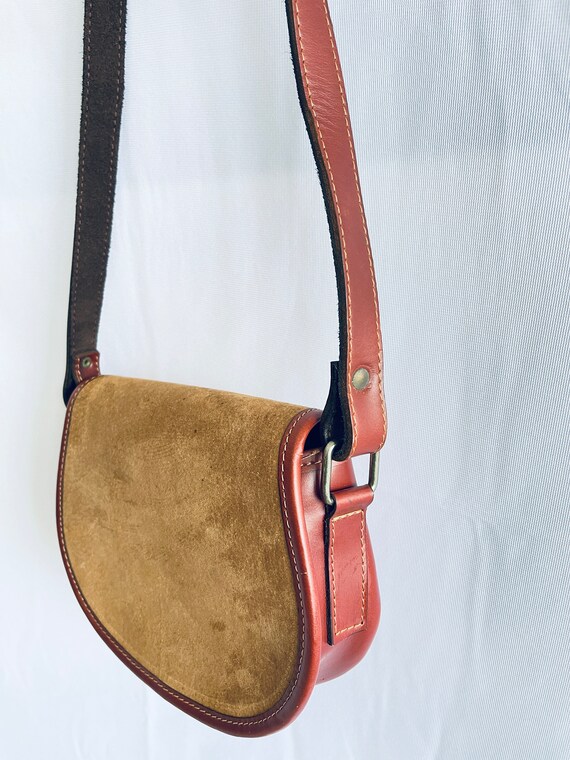 Brown Nubuck Leather crossbody bag Dust cover hard ba… Gem