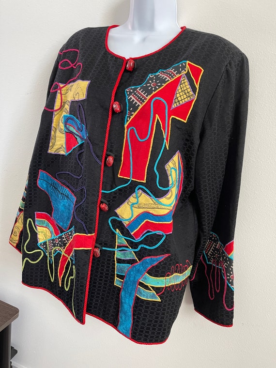 Julia Kim Blazer Women's colorful jacket Black co… - image 2