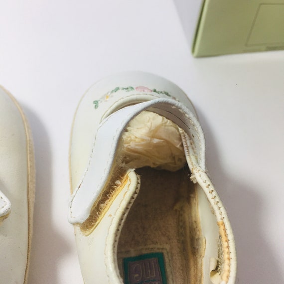 White genuine leather baby shoes Handmade white b… - image 6