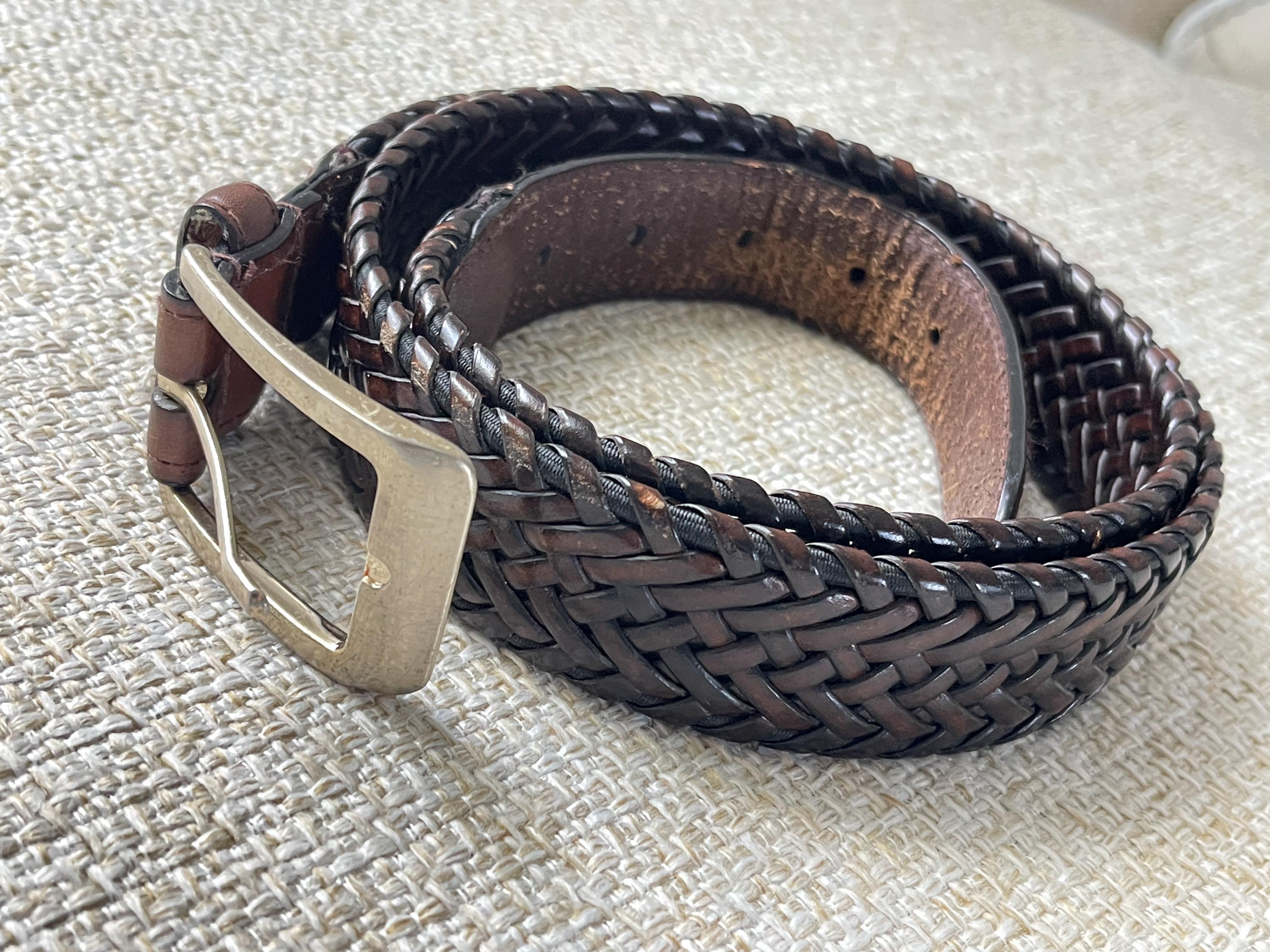 VINTAGE BAS BROWN BRAIDED LEATHER BELT WITH ORNATE SCROLLED SILVER-TONE BUCKLE il_fullxfull.6667508481_ebow.jpg main image 2