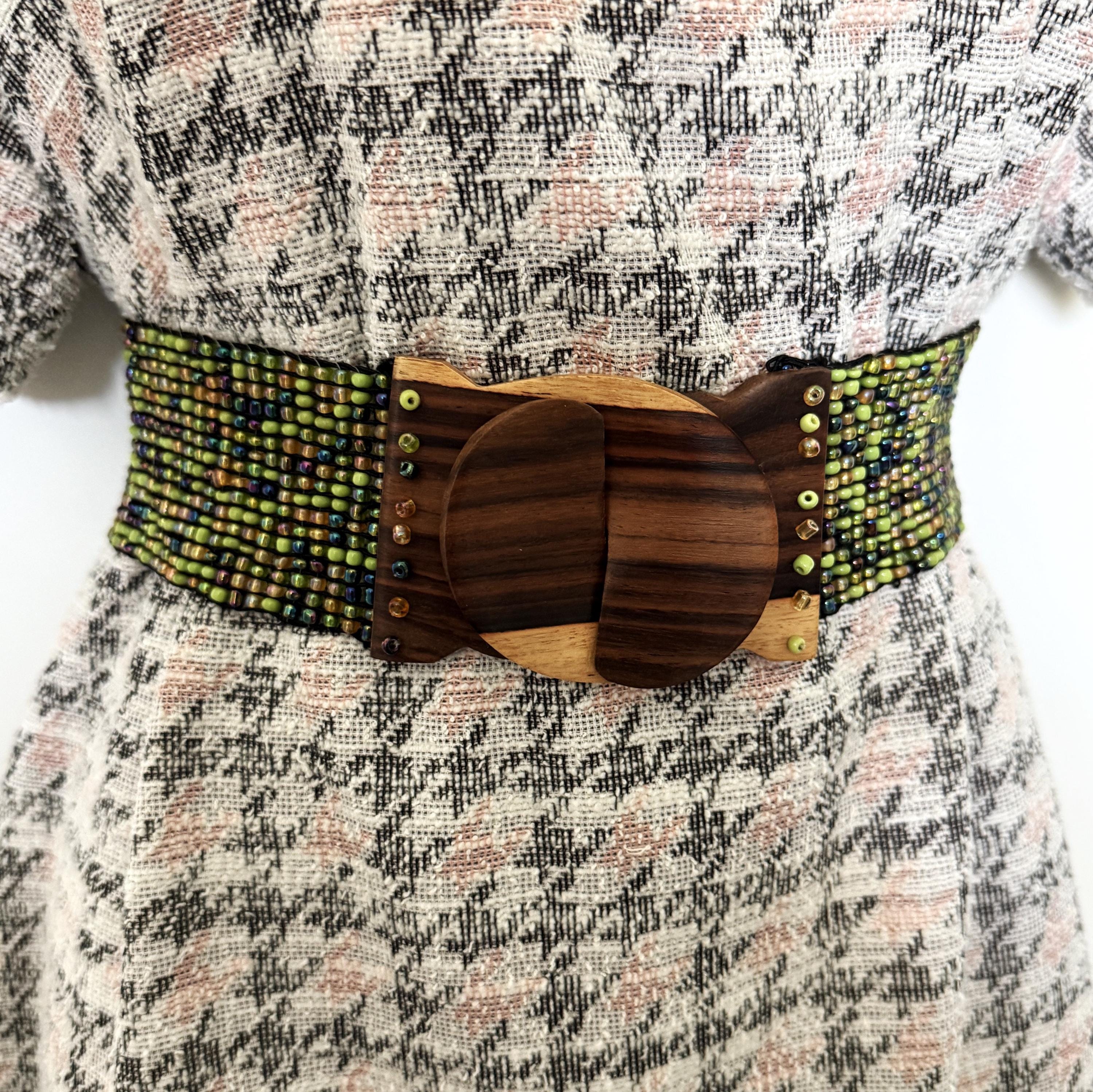 Wood and Bead Elastic Belts - Etsy