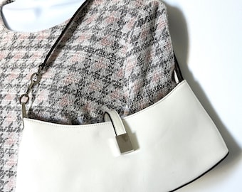 White shoulder bag Faux leather handbag