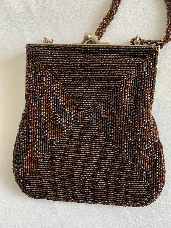 IFO NY Evening clutch Brown beaded women's clutch… - image 5