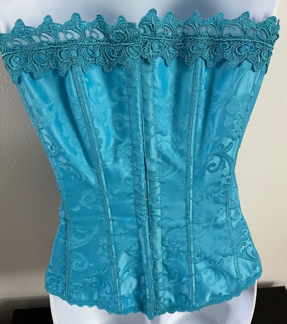 Frederick of Hollywood Women's Corset Blue vintag… - image 3