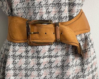Womens Orange Belt for Jeans Real Leather 4.0 Cm Ladies  display picture 1