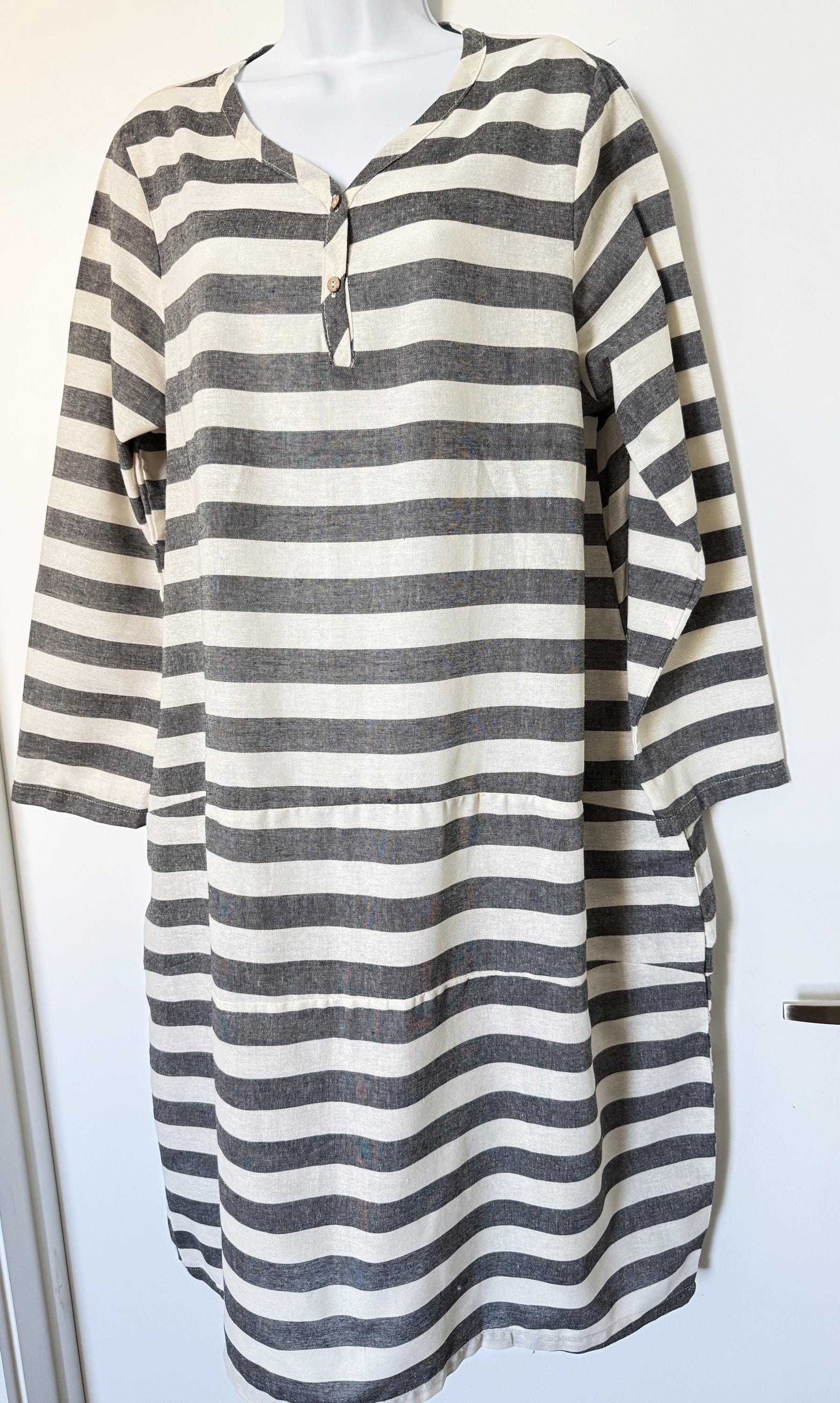 Gray Striped Dress - Etsy Gray Striped Dress - Etsy
