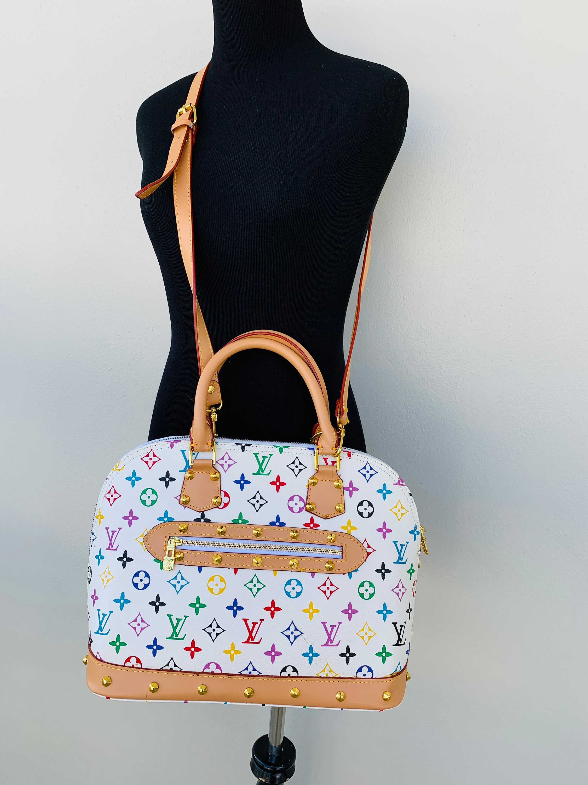 Flower hobo leather handbag Louis Vuitton Multicolour in Leather