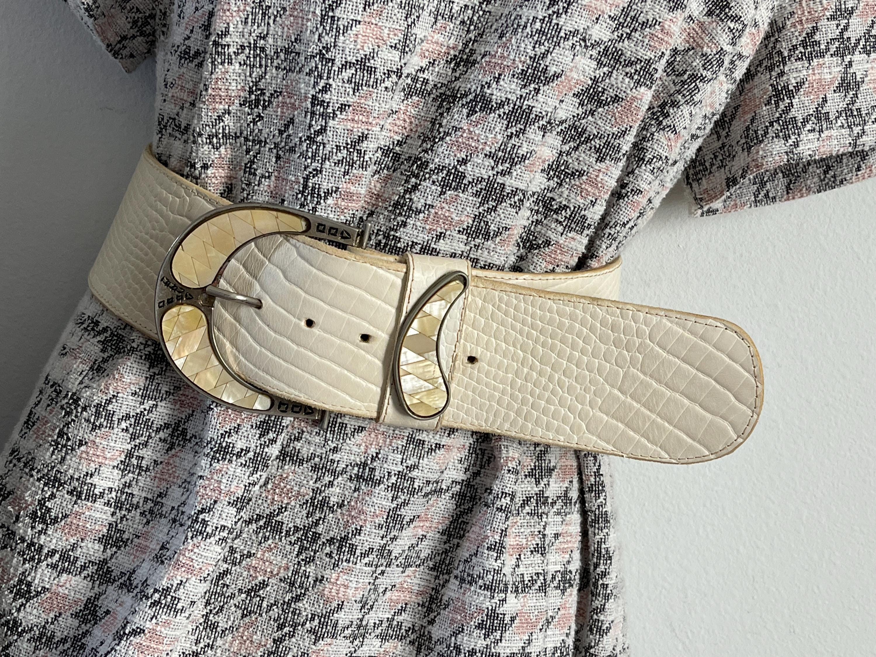 AVIATOR by Adelfio made in Italy Vintage Mother of Pearl belt Women\'s wide belt AVIATOR by Adelfio Made in Italy Vintage Mother of Pearl  main image 2