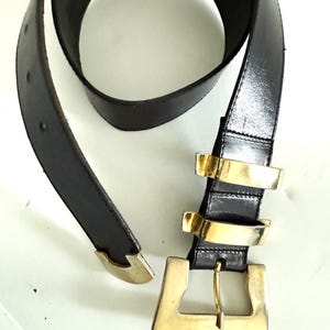 La Doppia Vita Vintage Italian White Wide Leather Belt Sz 100/40 Large Buckle Vintage La Doppia Vita by Doppia Vita S.R.I. Red Womens Art  main image 2