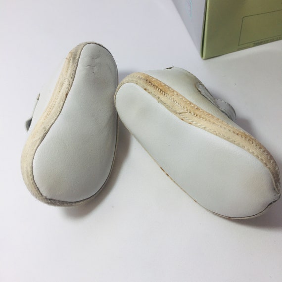White genuine leather baby shoes Handmade white b… - image 4