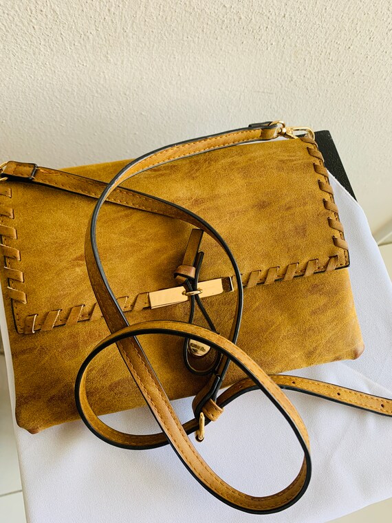 Versatile Brown Solid Durable Suede Shoulder Bags