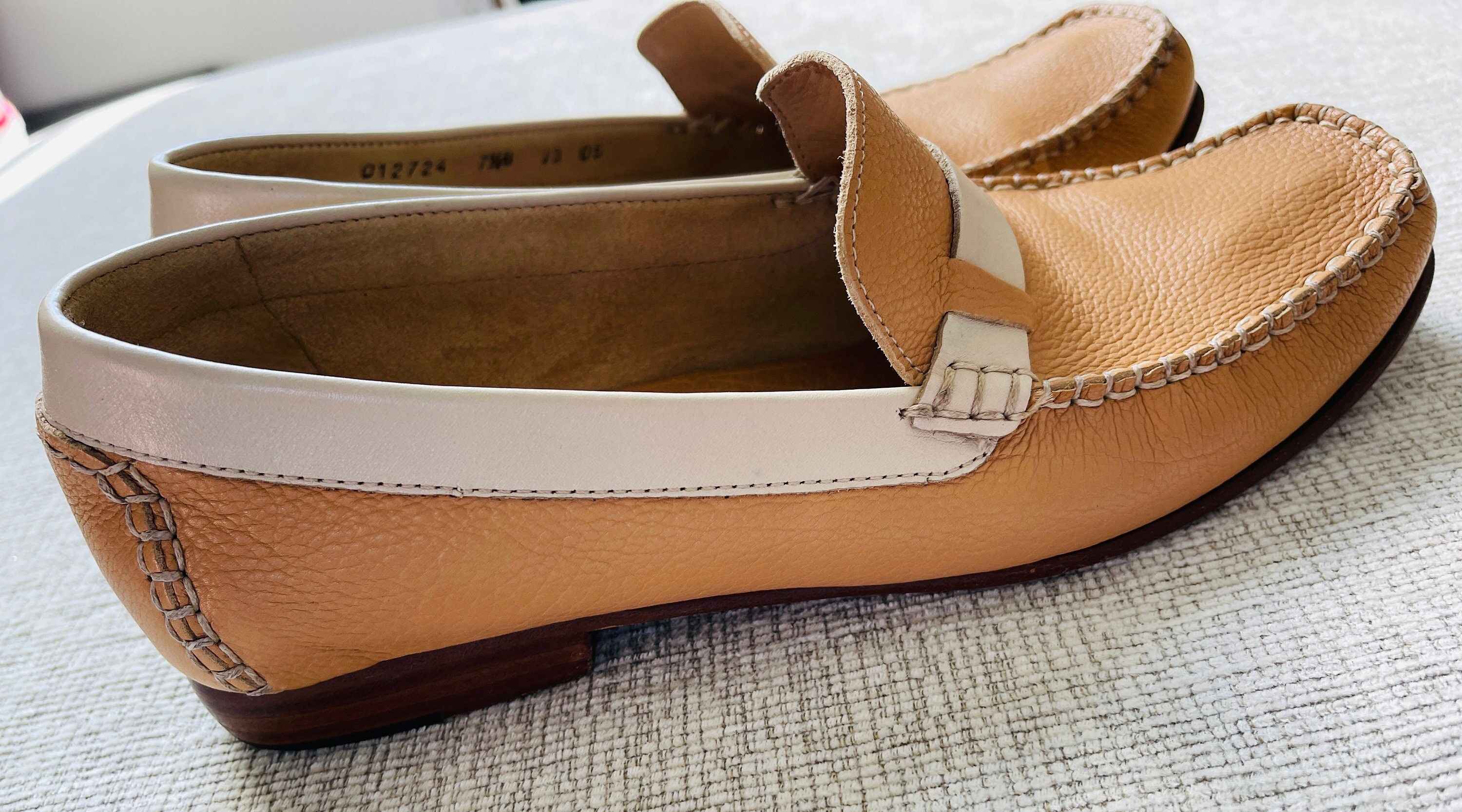 Cole Haan Cream and Tan Leather Slip-On Loafers Men main image 3