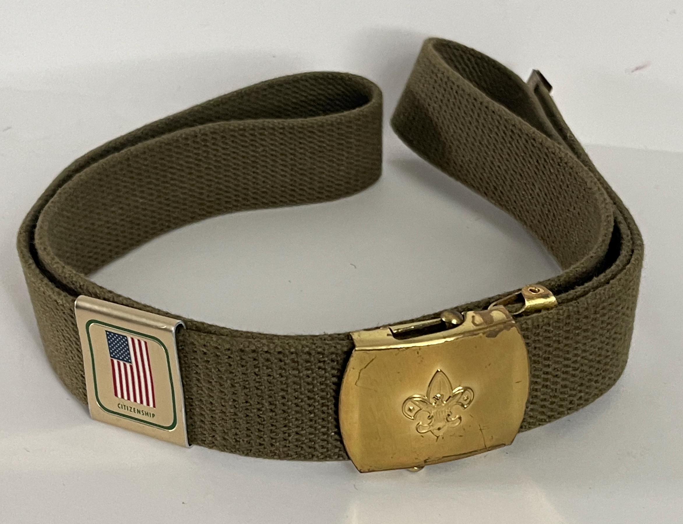 American Boy's Belt Khaki Belt Size 42 L Vintage Boy Scout