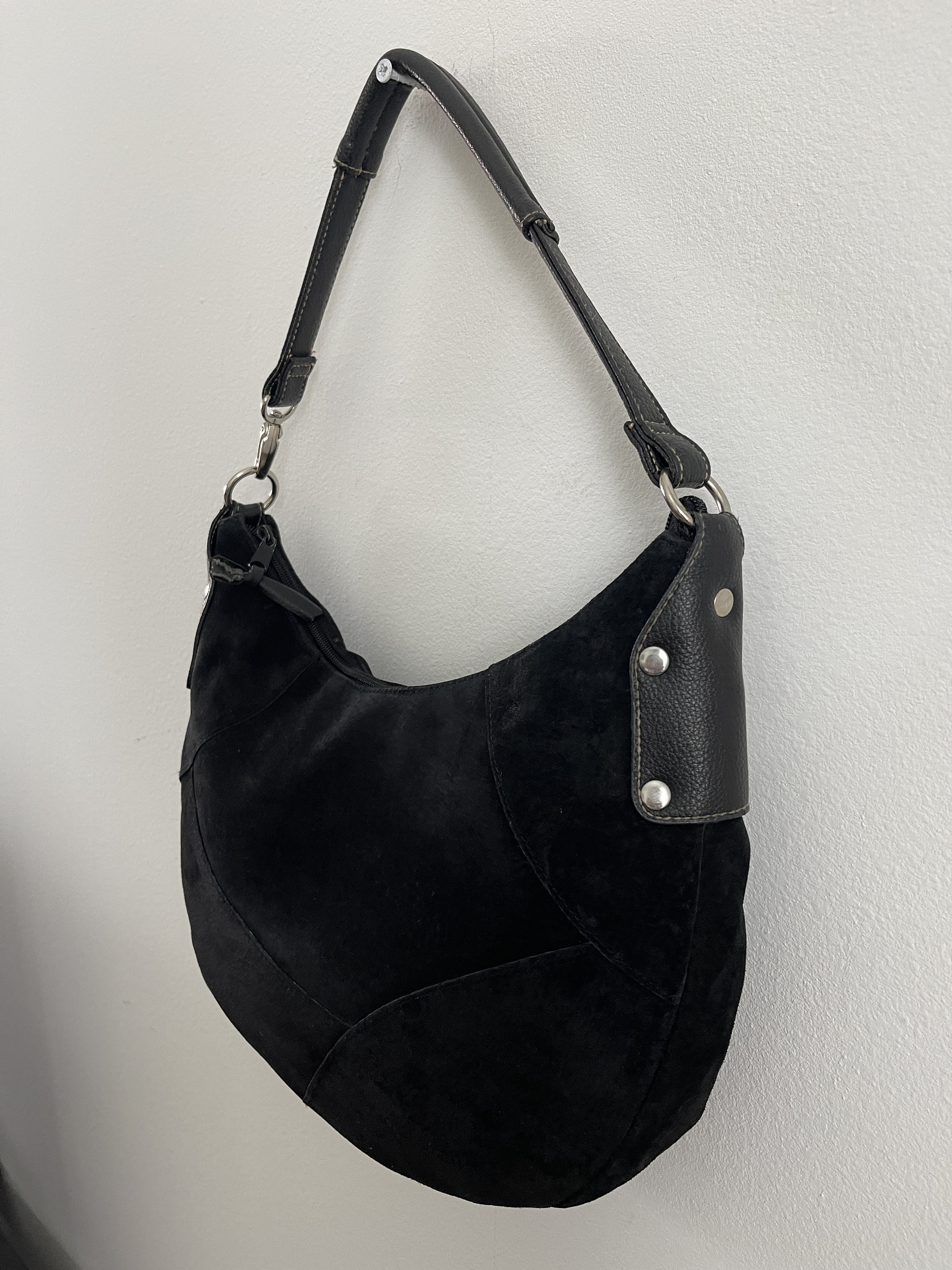 JOEBOXER Shoulder Bag Black Suede Bag Women's Leather