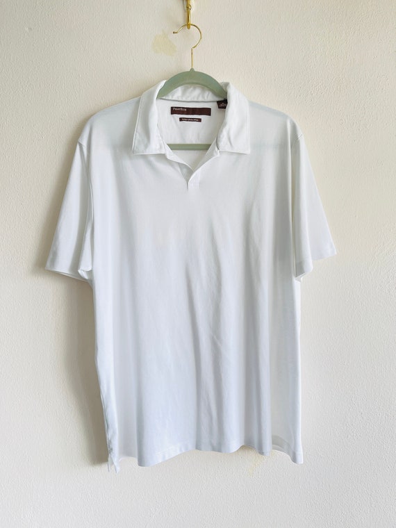PERRY ELLIS men's polo T-Shirt white polo t- shirt