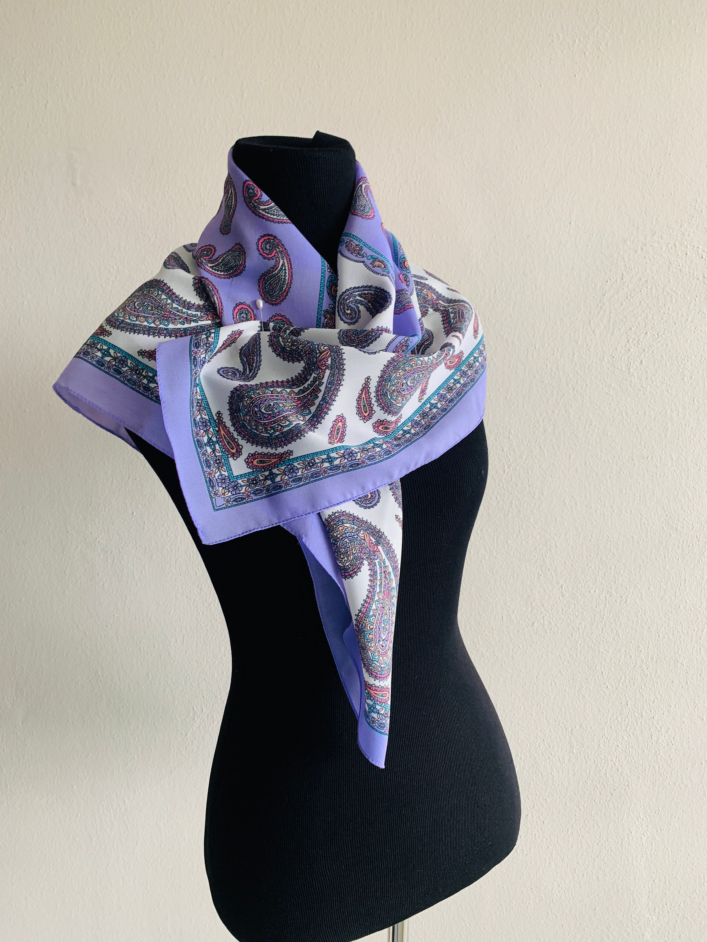Scarf Made in Italy Women's Polyester Shawl Purple/white Etsy UK
