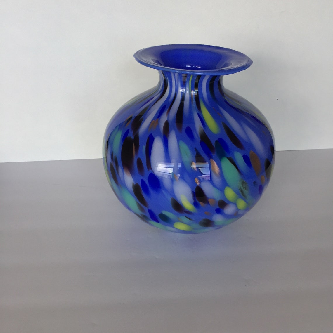 Murano Glass Vase Made in Italy Blue Cobalt Vase Blue Murano Etsy