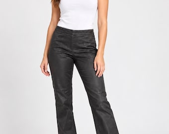 Worthington Dark Brown Leather Pants Women’s Size 10 | High Waist Trousers