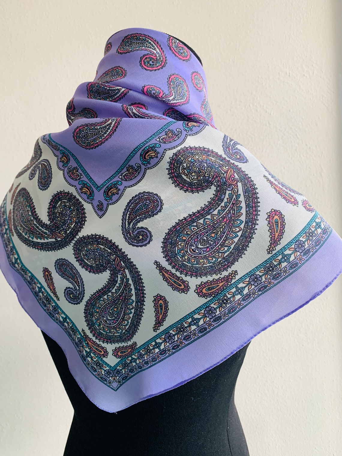 Scarf Made in Italy Women's Polyester Shawl Purple/white Etsy UK