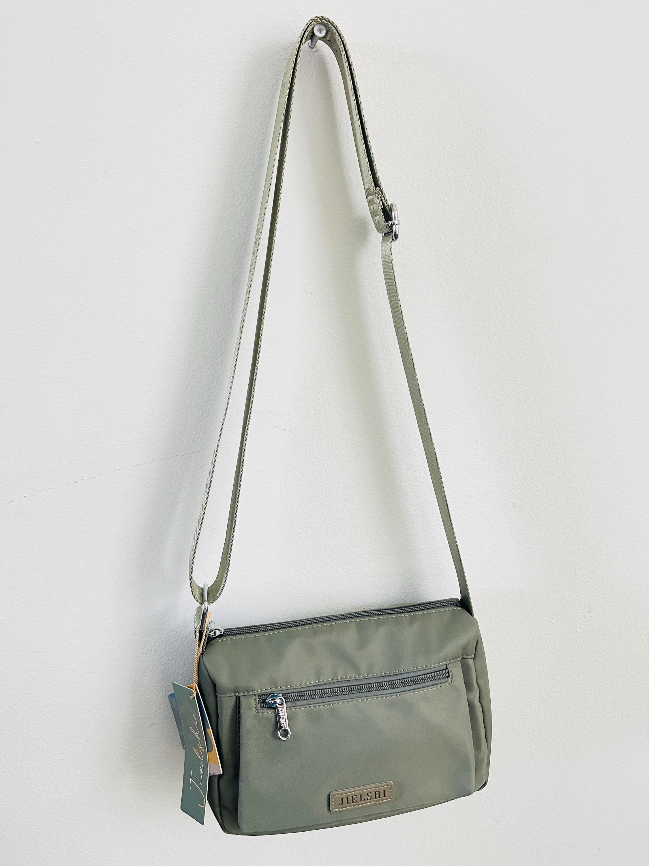 JIELSHI Crossbody Bag Khaki Shoulder Bag Textile Bag Dark Green