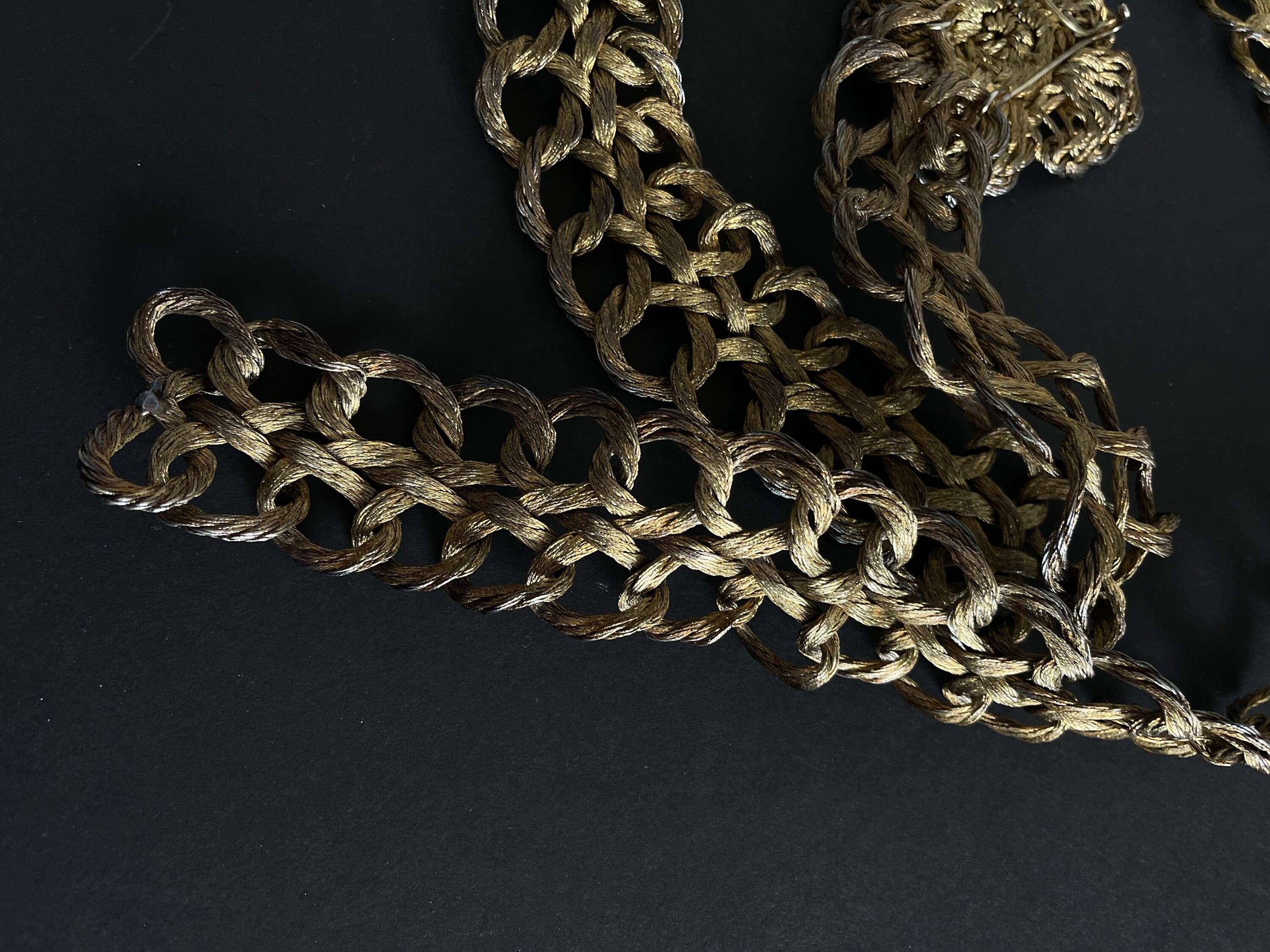 Author\'s work belt Metal Belt Braided wire women\'s belt gold/bronze Vintage belt Vintage 80s Women main image 4