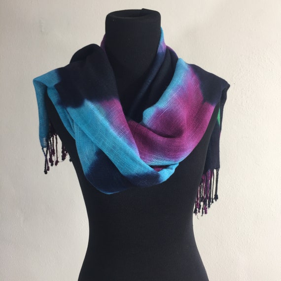 Women's cotton scarf Handmade colored scarf Women… - image 3