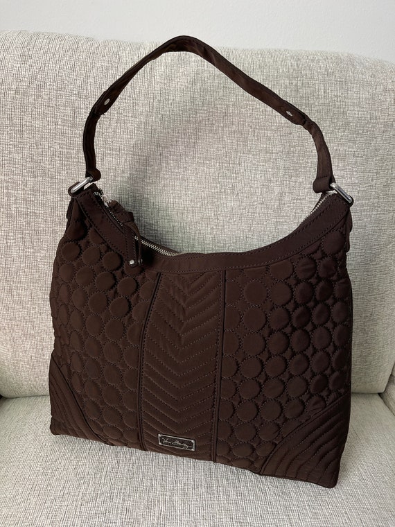 VERA BDEDLEY Shoulder Bag Brown nylon large size … - image 5