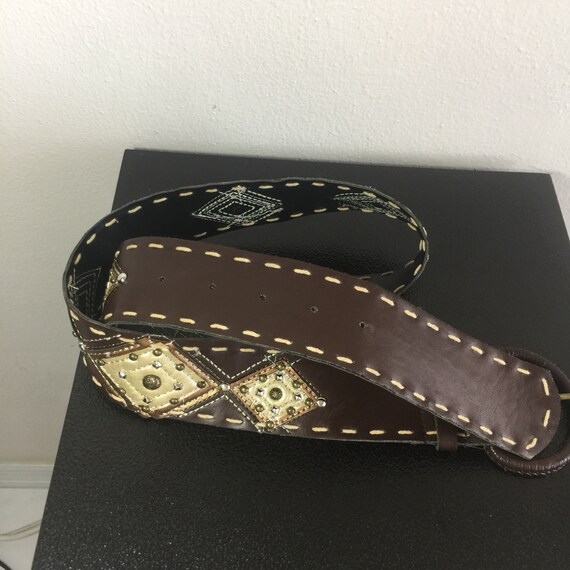 Brown leather belt Men's leather belt Vintage wes… - image 7