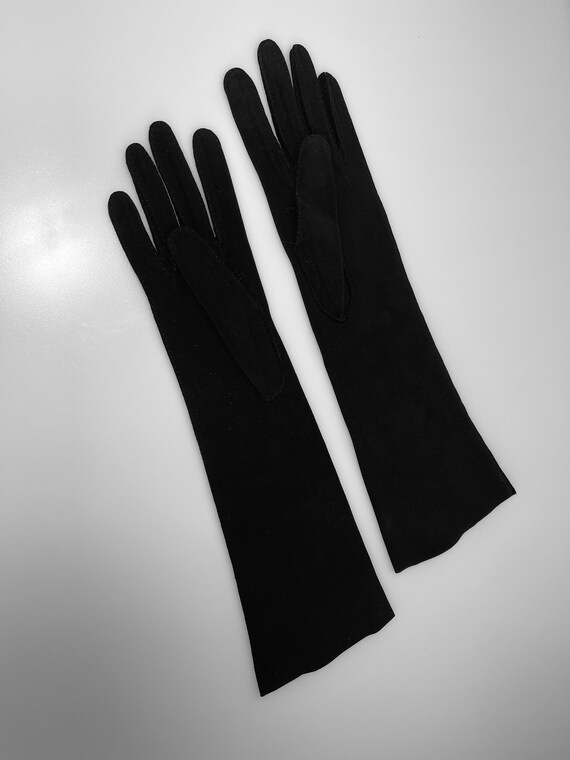 Daureine black gloves Vintage evening gloves Retro