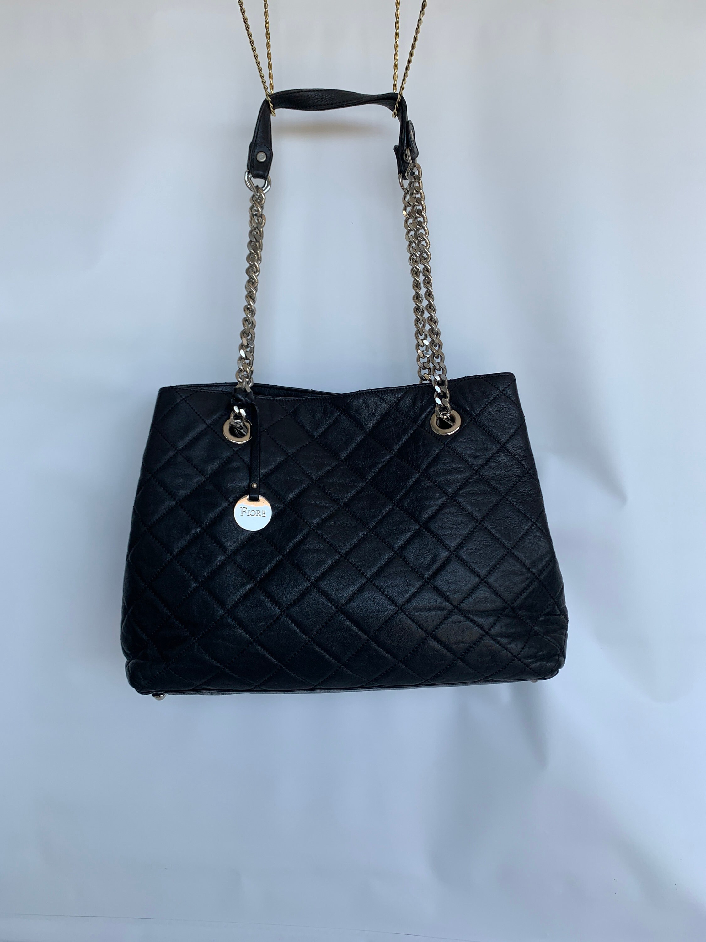 FIORE shoulder bag Black women's bag Genuine leather bags Etsy