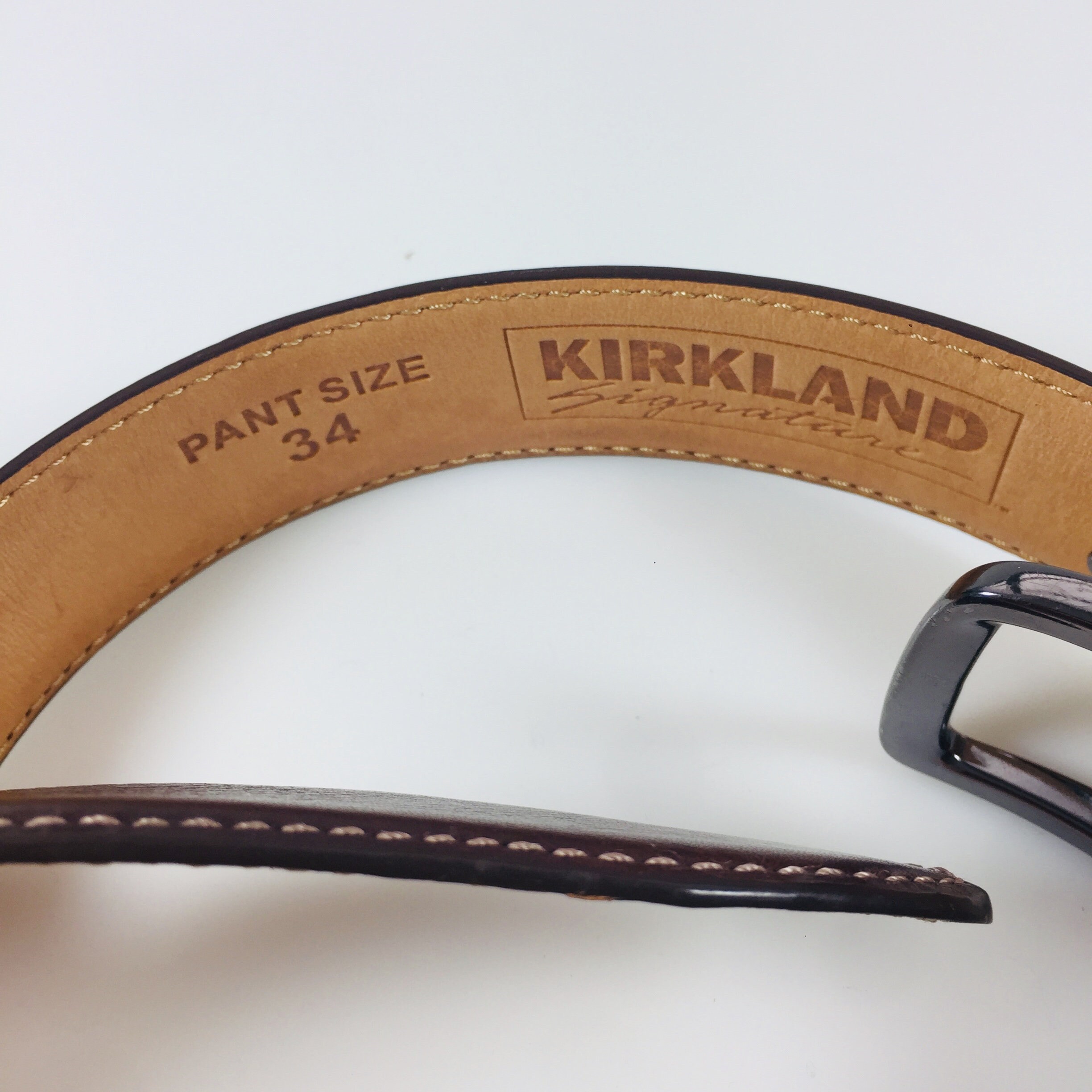 Kirkland Men's Belt Genuine Leather Belt Size 34 Vintage Etsy