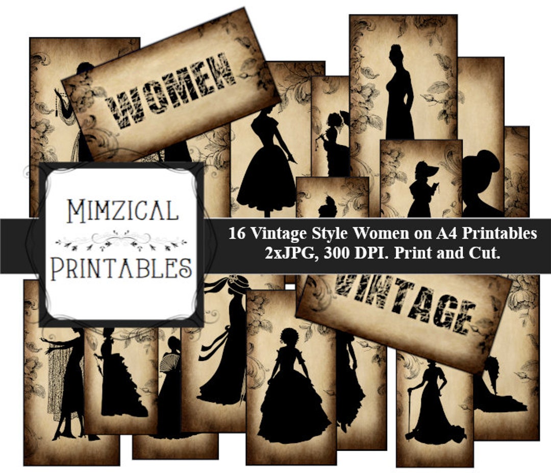 Digital Download, Printable, Vintage Women, Vintage Styles, Silhouettes ...