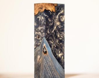 Maple Burl and Swirled Resin Knife Handle Block - ex-294
