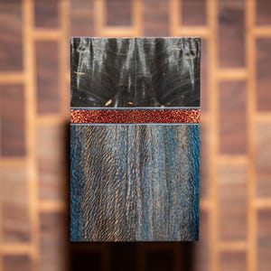 Casquillos para cuchillos combinados de arce rizado, palma roja y sicomoro aserrado en cuartos - s-760