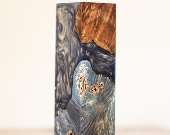 Maple Burl and Swirled Resin Turning Blank or Knife Handle Block - ex-302