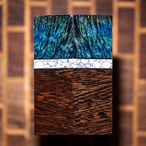 Amboyna Burl, TruStone, and Wenge Combination Knife Scales -s-543