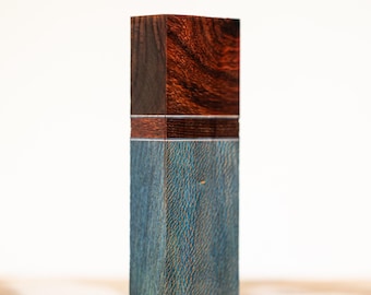 Asian Rosewood, Leopard Wood, and Quarter Sawn Sycamore Knife Handle Block - s-1210