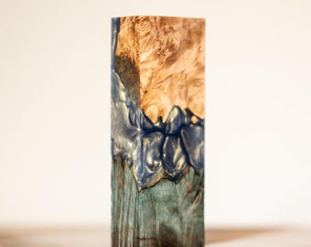 Maple Burl and Swirled Resin Knife Handle Block - ex-293