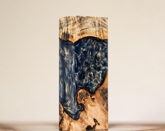 Buckeye Burl and Swirled Resin Knife Handle Block - ex-291
