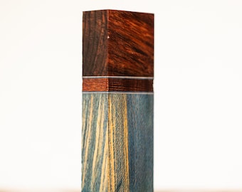 Asian Rosewood, Leopard Wood, and Quarter Sawn Sycamore Knife Handle Block - s-1211