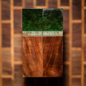 Cheese Burl, Quilted Maple, and Figured Walnut Combination Knife Scales - s-526